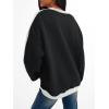 imageTrendy Queen Womens Oversized Sweatshirts Crewneck Hoodies Color Block Long Sleeve Pullover Fall Cute Top Fleece ClothesBlack