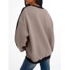 imageTrendy Queen Womens Oversized Sweatshirts Crewneck Hoodies Color Block Long Sleeve Pullover Fall Cute Top Fleece ClothesCoffeegrey