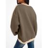 imageTrendy Queen Womens Oversized Sweatshirts Crewneck Hoodies Color Block Long Sleeve Pullover Fall Cute Top Fleece ClothesGrayisholive