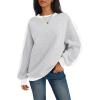 imageTrendy Queen Womens Oversized Sweatshirts Crewneck Hoodies Color Block Long Sleeve Pullover Fall Cute Top Fleece ClothesGrey