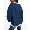 imageTrendy Queen Womens Oversized Sweatshirts Crewneck Hoodies Color Block Long Sleeve Pullover Fall Cute Top Fleece ClothesNavyblue