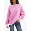 imageTrendy Queen Womens Oversized Sweatshirts Crewneck Hoodies Color Block Long Sleeve Pullover Fall Cute Top Fleece ClothesPink