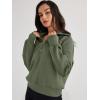 imageTrendy Queen Womens Oversized Sweatshirts Half Zip Pullover Long Sleeve Quarter Zip Hoodies Teen Girls Fall Y2K ClothesArmygreen