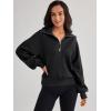 imageTrendy Queen Womens Oversized Sweatshirts Half Zip Pullover Long Sleeve Quarter Zip Hoodies Teen Girls Fall Y2K ClothesBlack