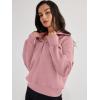 imageTrendy Queen Womens Oversized Sweatshirts Half Zip Pullover Long Sleeve Quarter Zip Hoodies Teen Girls Fall Y2K ClothesDarkpink