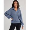 imageTrendy Queen Womens Oversized Sweatshirts Half Zip Pullover Long Sleeve Quarter Zip Hoodies Teen Girls Fall Y2K ClothesGreyblue