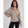 imageTrendy Queen Womens Oversized Sweatshirts Half Zip Pullover Long Sleeve Quarter Zip Hoodies Teen Girls Fall Y2K ClothesKhaki