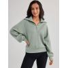 imageTrendy Queen Womens Oversized Sweatshirts Half Zip Pullover Long Sleeve Quarter Zip Hoodies Teen Girls Fall Y2K ClothesLightgreen