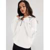 imageTrendy Queen Womens Oversized Sweatshirts Half Zip Pullover Long Sleeve Quarter Zip Hoodies Teen Girls Fall Y2K ClothesWhite