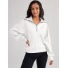 imageTrendy Queen Womens Oversized Sweatshirts Half Zip Pullover Long Sleeve Quarter Zip Hoodies Teen Girls Fall Y2K ClothesWhite