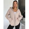 imageTrendy Queen Womens Zip Up Hoodies Oversized Sweatshirts Fall Fashion Outfits Sweaters Casual Jackets 2025 Winter ClothesApricot