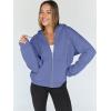 imageTrendy Queen Womens Zip Up Hoodies Oversized Sweatshirts Fall Fashion Outfits Sweaters Casual Jackets 2025 Winter ClothesBlue Purple