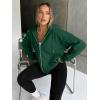 imageTrendy Queen Womens Zip Up Hoodies Oversized Sweatshirts Fall Fashion Outfits Sweaters Casual Jackets 2025 Winter ClothesDark Green