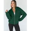 imageTrendy Queen Womens Zip Up Hoodies Oversized Sweatshirts Fall Fashion Outfits Sweaters Casual Jackets 2025 Winter ClothesDark Green