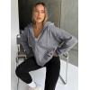 imageTrendy Queen Womens Zip Up Hoodies Oversized Sweatshirts Fall Fashion Outfits Sweaters Casual Jackets 2025 Winter ClothesDark Grey
