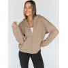 imageTrendy Queen Womens Zip Up Hoodies Oversized Sweatshirts Fall Fashion Outfits Sweaters Casual Jackets 2025 Winter ClothesDark Khaki