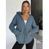 imageTrendy Queen Womens Zip Up Hoodies Oversized Sweatshirts Fall Fashion Outfits Sweaters Casual Jackets 2025 Winter ClothesDusty Blue