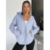 imageTrendy Queen Womens Zip Up Hoodies Oversized Sweatshirts Fall Fashion Outfits Sweaters Casual Jackets 2025 Winter ClothesGrey