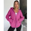 imageTrendy Queen Womens Zip Up Hoodies Oversized Sweatshirts Fall Fashion Outfits Sweaters Casual Jackets 2025 Winter ClothesHot Pink