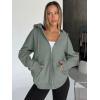 imageTrendy Queen Womens Zip Up Hoodies Oversized Sweatshirts Fall Fashion Outfits Sweaters Casual Jackets 2025 Winter ClothesLightgreen