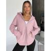imageTrendy Queen Womens Zip Up Hoodies Oversized Sweatshirts Fall Fashion Outfits Sweaters Casual Jackets 2025 Winter ClothesPale Pink