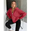 imageTrendy Queen Womens Zip Up Hoodies Oversized Sweatshirts Fall Fashion Outfits Sweaters Casual Jackets 2025 Winter ClothesRed