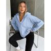 imageTrendy Queen Womens Zip Up Hoodies Oversized Sweatshirts Fall Fashion Outfits Sweaters Casual Jackets 2025 Winter ClothesSky Blue