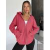 imageTrendy Queen Womens Zip Up Hoodies Oversized Sweatshirts Fall Fashion Outfits Sweaters Casual Jackets 2025 Winter ClothesWatermelon
