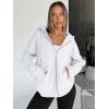imageTrendy Queen Womens Zip Up Hoodies Oversized Sweatshirts Fall Fashion Outfits Sweaters Casual Jackets 2025 Winter ClothesWhite