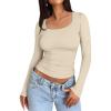 imageTrendy Queen Womens Long Sleeve Shirts Crop Tops Basic Tight Slim Fit Y2K T Shirts Winter Clothes 2024Apricot