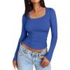 imageTrendy Queen Womens Long Sleeve Shirts Crop Tops Basic Tight Slim Fit Y2K T Shirts Winter Clothes 2024Royal Blue