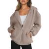 imageTrendy Queen Womens Zip Up Hoodies Oversized Sweatshirts Fall Fashion Outfits Sweaters Casual Jackets 2025 Winter ClothesNutmeg