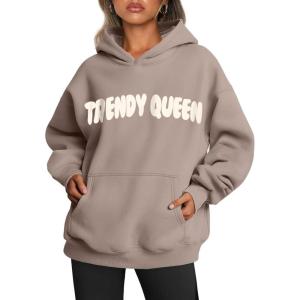 imageTrendy Queen Womens Oversized Hoodies Fleece Sweatshirts Long Sleeve Sweaters Pullover Fall Outfits Winter ClothesCoffeegrey Beigetrd