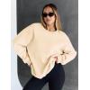 imageTrendy Queen Sweatshirts for Women Hoodies Oversized Crewneck Tops Sweaters Comfy Fall Winter Outfits Clothes 2024 FashionApricot