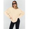 imageTrendy Queen Sweatshirts for Women Hoodies Oversized Crewneck Tops Sweaters Comfy Fall Winter Outfits Clothes 2024 FashionApricot