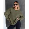 imageTrendy Queen Sweatshirts for Women Hoodies Oversized Crewneck Tops Sweaters Comfy Fall Winter Outfits Clothes 2024 FashionArmygreen