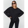 imageTrendy Queen Sweatshirts for Women Hoodies Oversized Crewneck Tops Sweaters Comfy Fall Winter Outfits Clothes 2024 FashionBlack