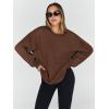 imageTrendy Queen Sweatshirts for Women Hoodies Oversized Crewneck Tops Sweaters Comfy Fall Winter Outfits Clothes 2024 FashionBrown
