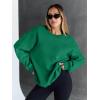imageTrendy Queen Sweatshirts for Women Hoodies Oversized Crewneck Tops Sweaters Comfy Fall Winter Outfits Clothes 2024 FashionGrassgreen