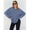 imageTrendy Queen Sweatshirts for Women Hoodies Oversized Crewneck Tops Sweaters Comfy Fall Winter Outfits Clothes 2024 FashionGreyblue