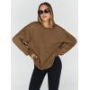 imageTrendy Queen Sweatshirts for Women Hoodies Oversized Crewneck Tops Sweaters Comfy Fall Winter Outfits Clothes 2024 FashionKhaki