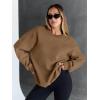 imageTrendy Queen Sweatshirts for Women Hoodies Oversized Crewneck Tops Sweaters Comfy Fall Winter Outfits Clothes 2024 FashionKhaki