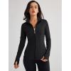 imageTrendy Queen Womens Lightweight Zip Up Jackets Mock Turtleneck Fall Hoodies Fitted 2024 Athletic Workout Clothes with PocketsBlack