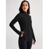 imageTrendy Queen Womens Lightweight Zip Up Jackets Mock Turtleneck Fall Hoodies Fitted 2024 Athletic Workout Clothes with PocketsBlack