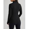 imageTrendy Queen Womens Lightweight Zip Up Jackets Mock Turtleneck Fall Hoodies Fitted 2024 Athletic Workout Clothes with PocketsBlack