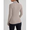 imageTrendy Queen Womens Lightweight Zip Up Jackets Mock Turtleneck Fall Hoodies Fitted 2024 Athletic Workout Clothes with PocketsCoffeegrey
