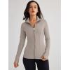 imageTrendy Queen Womens Lightweight Zip Up Jackets Mock Turtleneck Fall Hoodies Fitted 2024 Athletic Workout Clothes with PocketsCoffeegrey