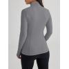 imageTrendy Queen Womens Lightweight Zip Up Jackets Mock Turtleneck Fall Hoodies Fitted 2024 Athletic Workout Clothes with PocketsGrey
