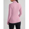 imageTrendy Queen Womens Lightweight Zip Up Jackets Mock Turtleneck Fall Hoodies Fitted 2024 Athletic Workout Clothes with PocketsLightpink