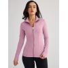 imageTrendy Queen Womens Lightweight Zip Up Jackets Mock Turtleneck Fall Hoodies Fitted 2024 Athletic Workout Clothes with PocketsLightpink